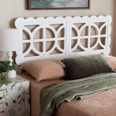 Tête de lit double en bois avec cadre festonné Bryn