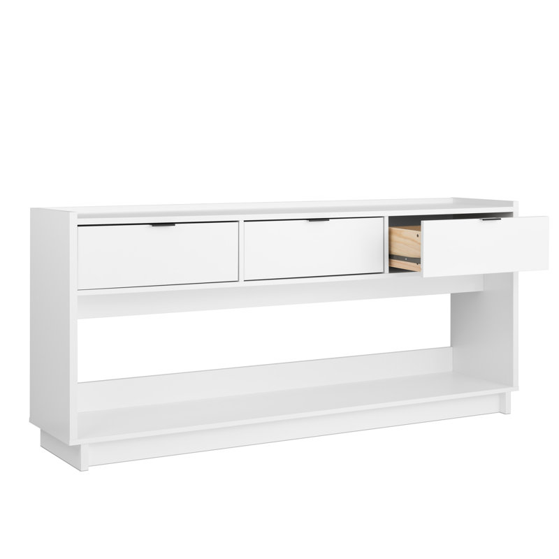  Chaunta 3 Drawer Entryway Console Table 15.75"D x 60.25"W x 32"H, White