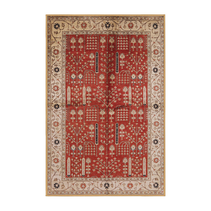Tapis oriental rouge / beige Baruyr, Rectangle 8 pi x 12 pi