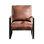 Fauteuil en microfibre, structure carrée en métal, coussin épais, fauteuil classique brun pour chambre à coucher brun, structure, revêtement, bureau à domicile