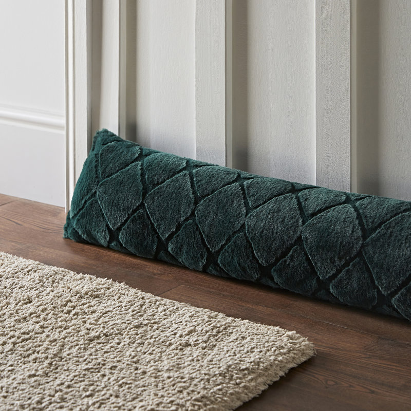 Cosy Diamond Door Draught Excluder, Bottle Green