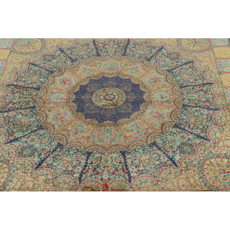 Rug & Kilim’S Modern Classics Square Rug In Polychrome Floral Medallion “Liliom”