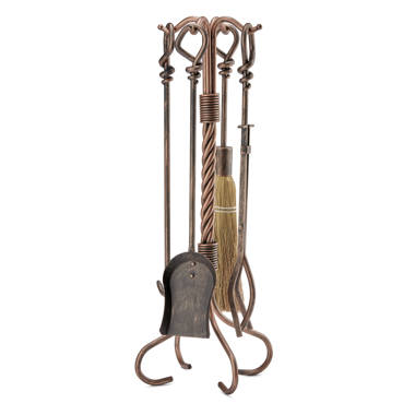 Darby Home Co Uribe 5 Piece Steel Fireplace Tool Set & Reviews