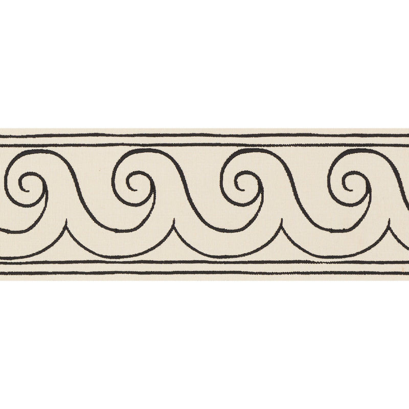 Schumacher x Miles Redd Greek Waves Trim, Black on Ivory