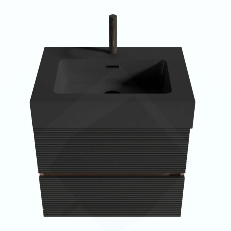 Meuble-lavabo de salle de bain avec lavabo à quartz d'ingénierie et tiroirs souples, meuble-lavabo mural flottant pour salle de bain moderne, lavabo une pièce sans drain ni robinet