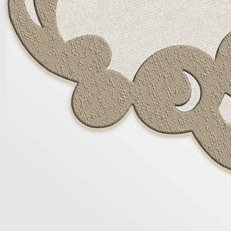 Tapis beige en polyester tissé à la machine Novelty Stryker, Nouveauté 5 pi 3 po x 7 pi 7 po