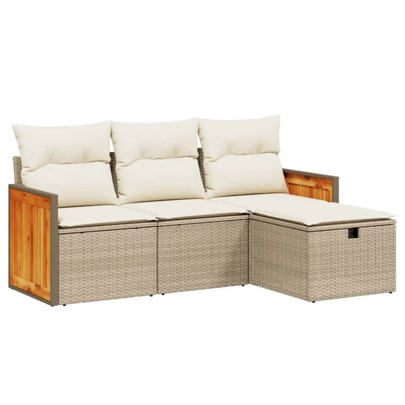 Vidaxl Garden Sofa Set PE Rattan Medium Modular Garden Sofa Set