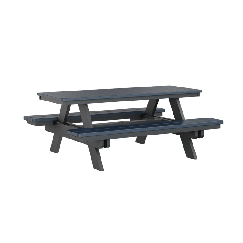 Ada Outdoor Conversation Set, Navy Blue Top/Black Base