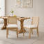 Ensemble de 2 chaises de salle à manger rembourrées en rotin avec structure en bois franc naturel, beige