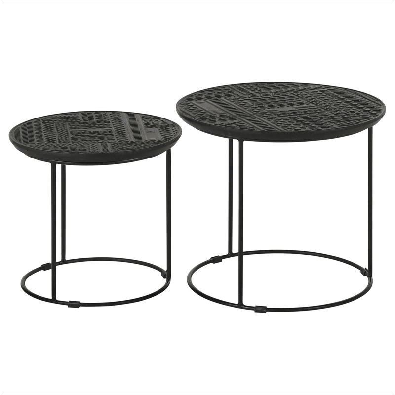 Matte Black 2-Piece Nesting Table