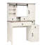 Bureau de coiffeuse avec miroir coulissant, lumières, plateau en verre, station de charge, 4 tiroirs, 2 armoires et tabouret - blanc, rangement pour cosmétiques multiples