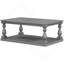 Table basse U_STYLE avec pieds en colonne de style artistique et placage de pin luxueux pour un charme intemporel, convenant au salon et à la salle d'étude