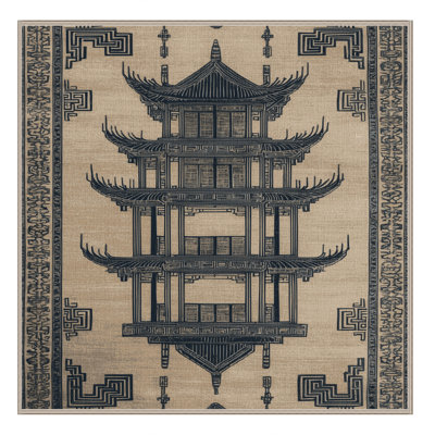 Machine Washable Art Deco Brown Area Rug