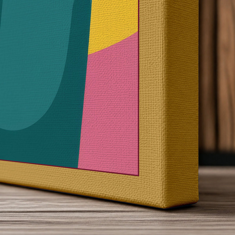 Gentle Embrace Modern 1 Piece Wrapped Canvas Wall Art, 30x20 - 76.2 x 50.8 cm, Ochre Border