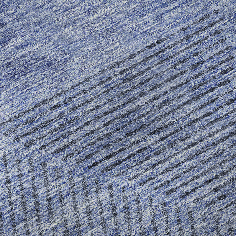 Tapis bleu Prisco lavable à la machine de qualité supérieure, Rectangle 2 pi 6 po x 3 pi 10 po