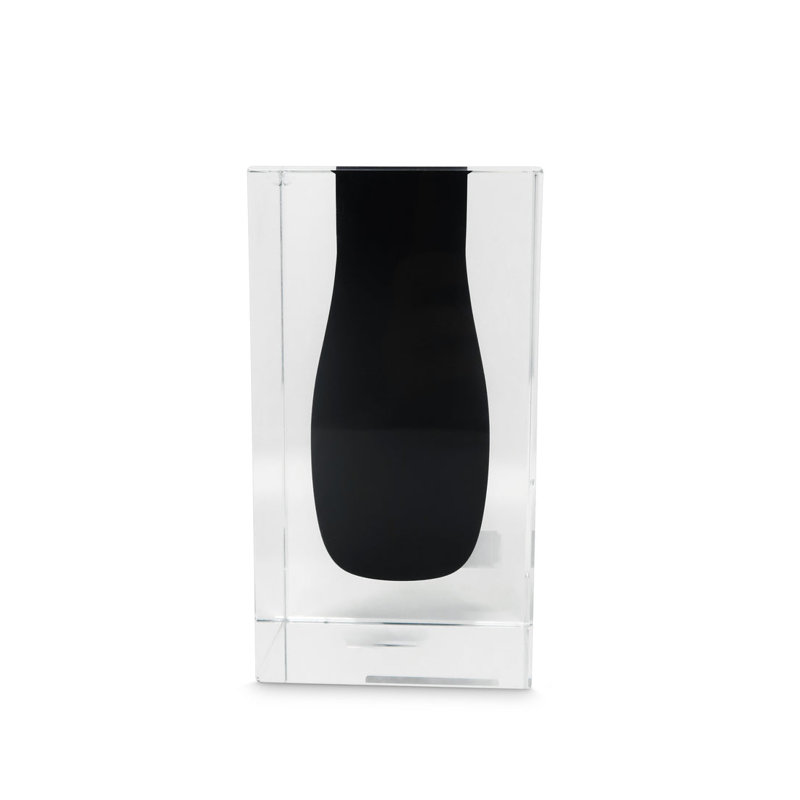 Jesue Crystal Table Vase, Black
