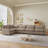 5-piece Upholstered Sectional Couch With Fabric, Heating Seat & Power Recliner-126304526