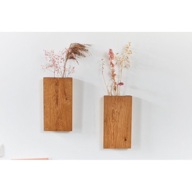 Kendallville Solid Wood Wall Vase - Set of 3