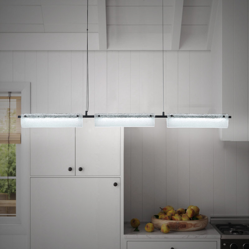 1-Matte black dimmable glass LED pendant light