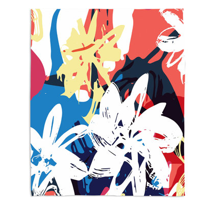 Couverture sherpa doux pour fleurs graffitis 1