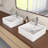 15.75 In. X 15.75 In. Rectangular Ceramic Wall Mount Small Vessel Sink With Center Faucet Hole In White