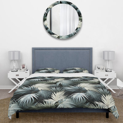 Literie monochrome à motif tropical I