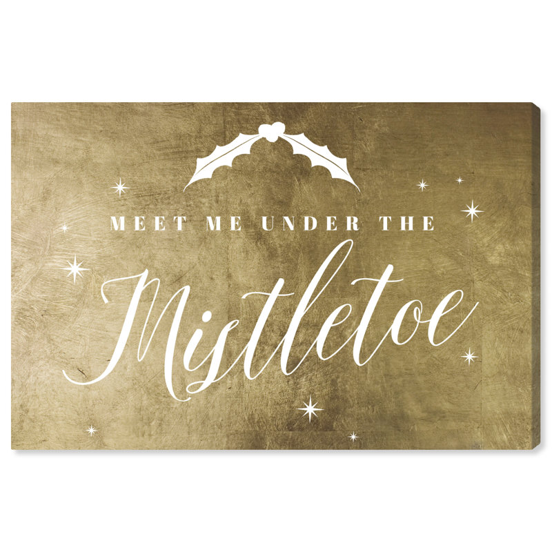 Under the Mistletoe Gold - art textuel sur toile, Toile tendue, H 36 po x l 54 po