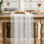 Chemin de table Gauze - blanc / or / argent - motif d'étoiles transparentes