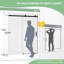 Porte de douche coulissante simple sans cadre de 55 à 60 po x H 76 po en noir mat avec cadre en verre trempé transparent de 1/4 po (6 mm), cadre en aluminium