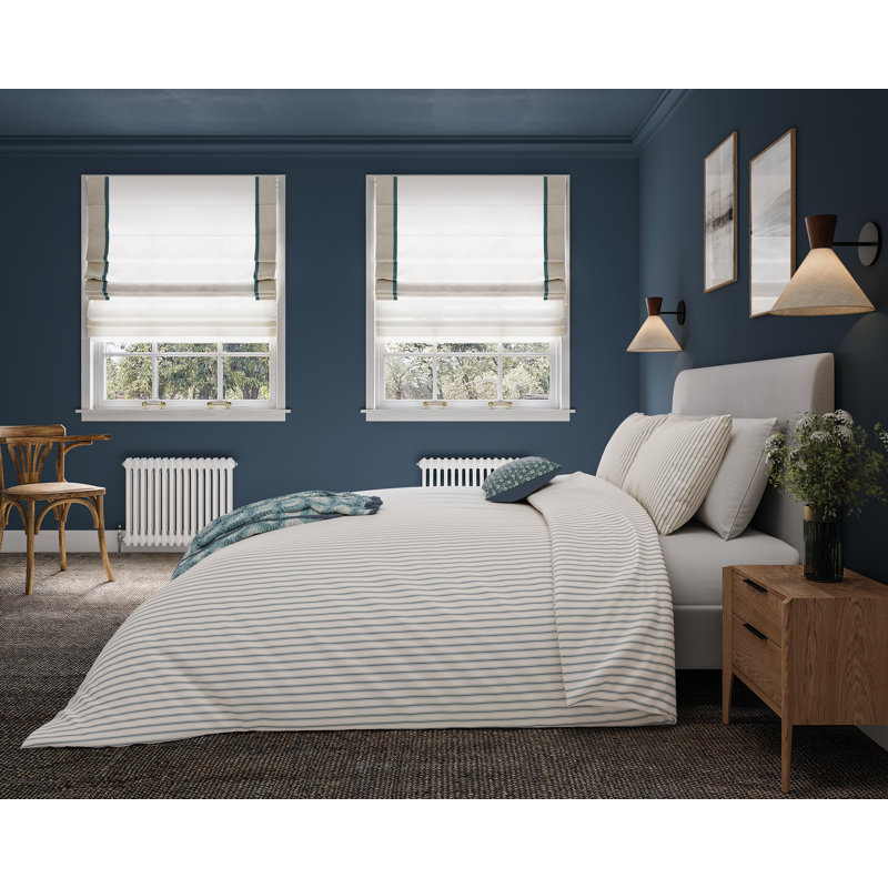 Ticking Stripe Duvet Cover Set, Blue, Double Duvet Cover + 2 Pillowcases