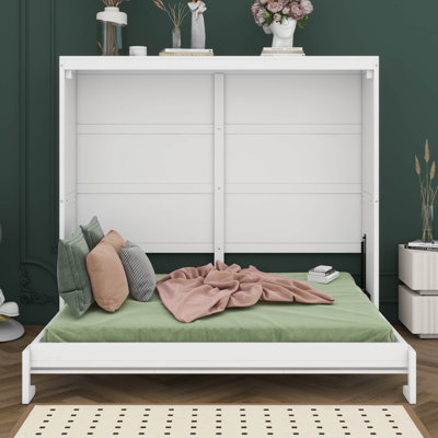 Lit escamotable double, lit escamotable peu encombrant pouvant être plié dans une armoire, lits escamotables en bois massif pour chambre d'amis