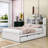 Preli Full Size Wood Platform Bed with Twin Size Trundle,Shelves and Drawers-342405035