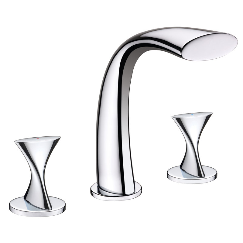 Twist Collection Two-Handle Deck-Mount Roman Tub Faucet with Rough-In Valve - Chrome Polished, Chrome Polished