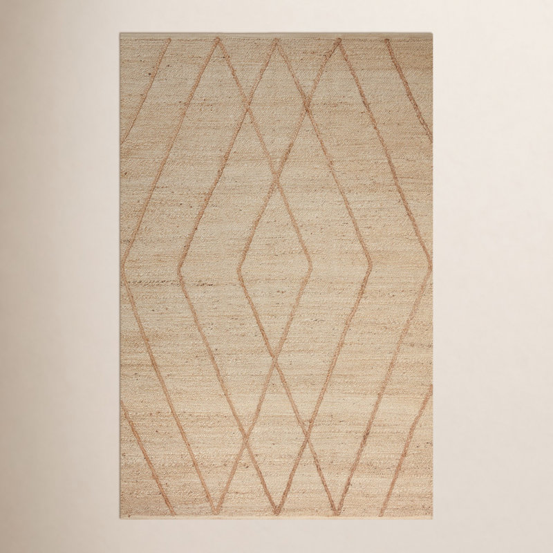 Tapis ivoire / naturel tissé à la main Albemarie, Rectangle 2 pi 3 po x 3 pi 9 po