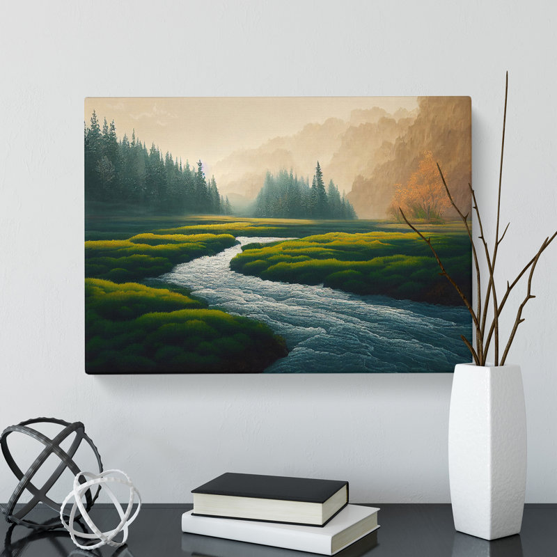 Forest River Path Vol.5 - Wrapped Canvas, 50cm H x 76cm W x 3cm D