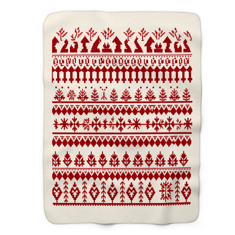 Winter Patterns - 1 pièce Sherpa Premium, Grand lit