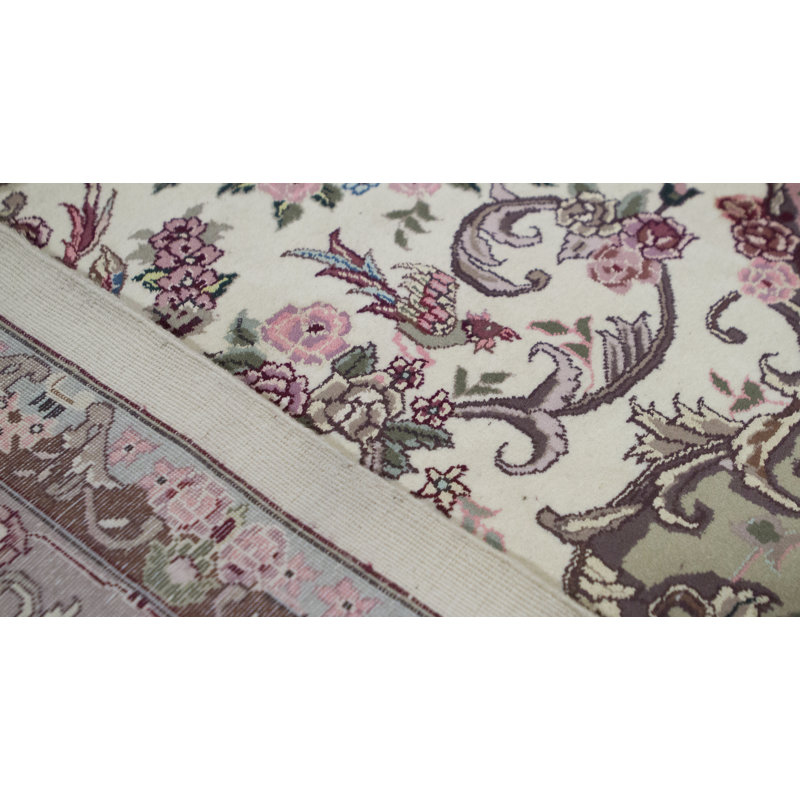 Wool Oriental Area Rug in Purple/Green/Beige