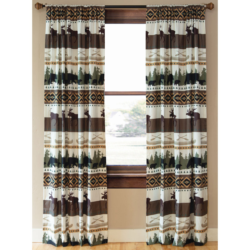 Carstens, Inc. Rustic Cabin Room Darkening Curtain Panels, Set of 2 Panels, 54" x 84" each, Montana Skies