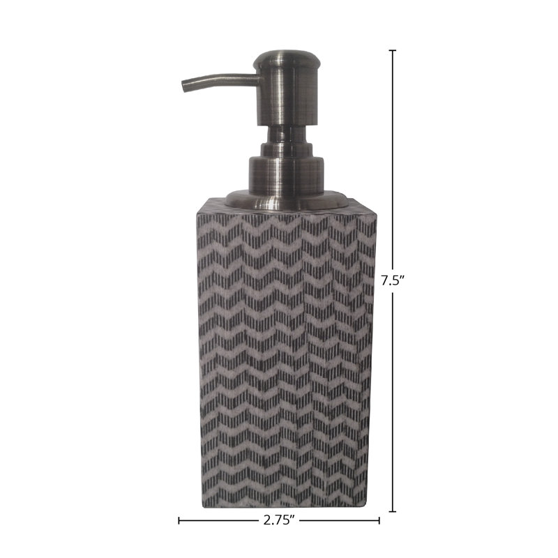 Gray Chevron Soap Dispenser, Chrome