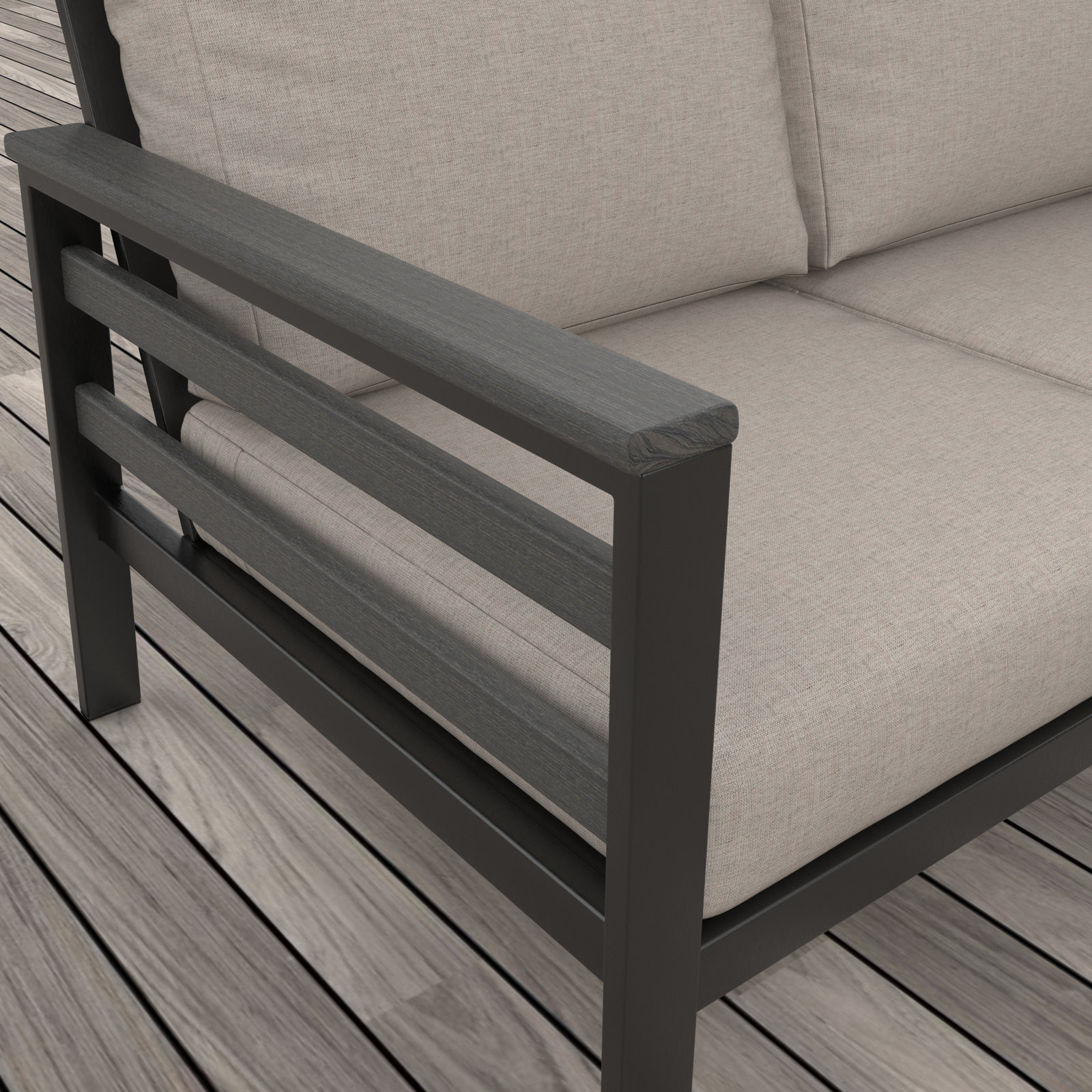 Townsend 7-Person Patio Seating Group, Cast Silver, Gray