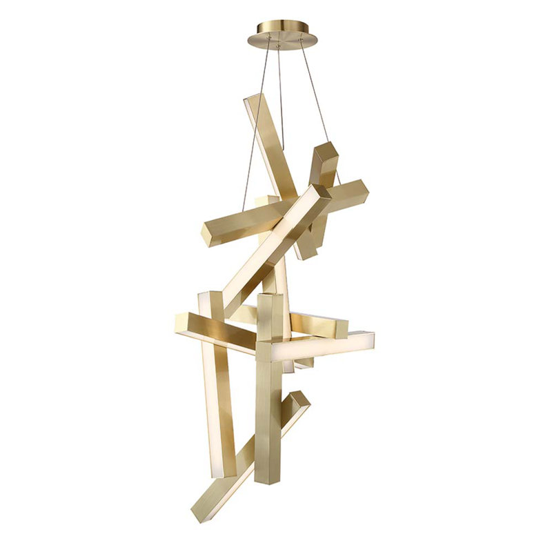 Chaos 12 - Light Chandelier, Aged Brass