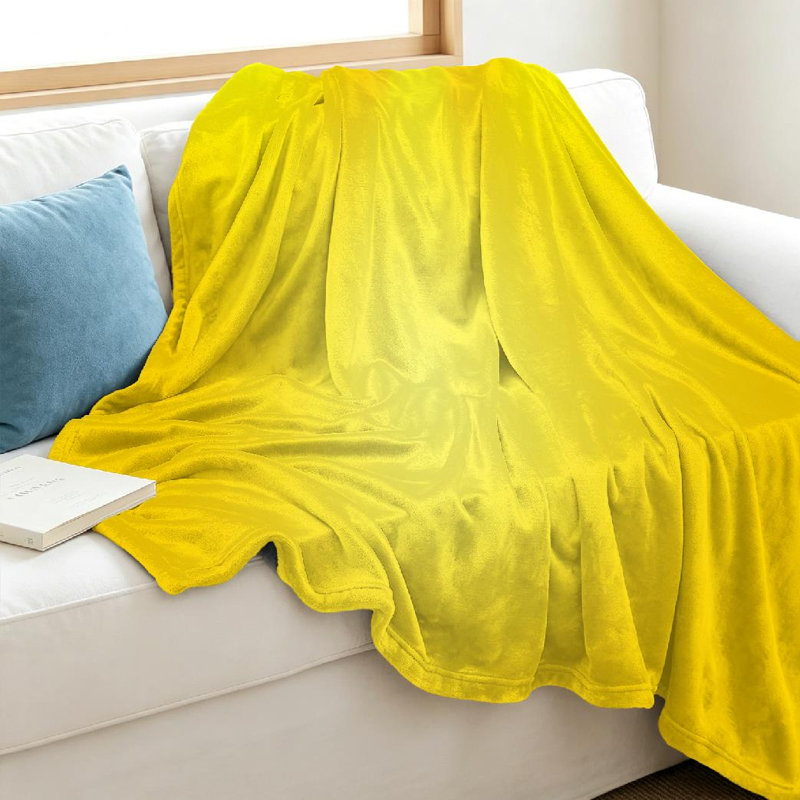 Jeté en molleton jaune ultra doux, Jeté 40 po x 50 po
