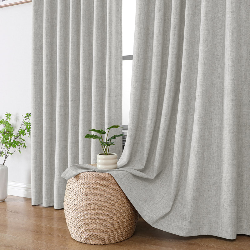 Rideaux blancs 100% isolants et isolants avec plis pincés et pattes arrières, 2 panneaux - 40 po x 63 po, Blanc