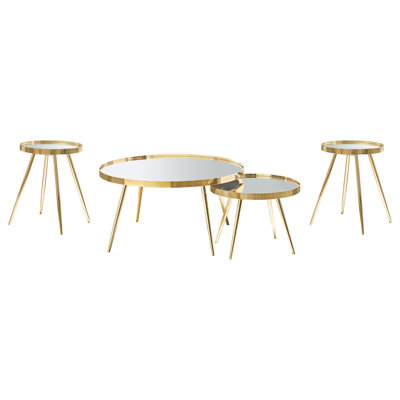 4-piece Round Coffee and End Table Set