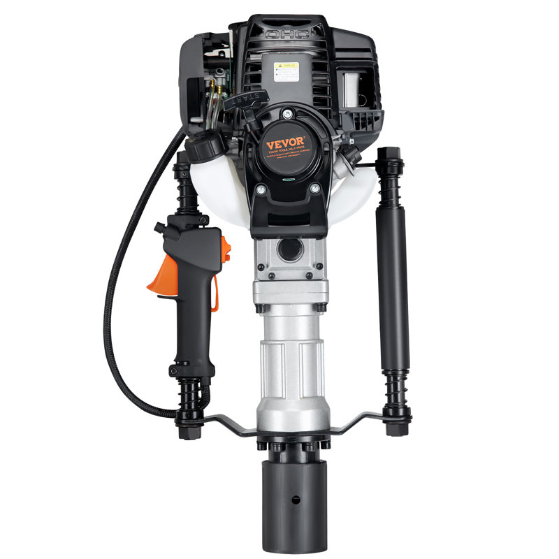 37.77cc Gas-Powered T Post Driver, 4-Stroke Engine Gasoline Fence Piling Pounder, with 2 Post Driving Head(55/70 mm) , 1000W Portable Piledriver For Farm, Ranch Fencing, Road Improvements