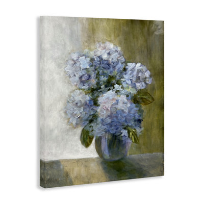 "Hortensias dans un vase", art mural par Doris Charest