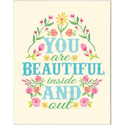 Plaque murale Gupton You Are Beautiful