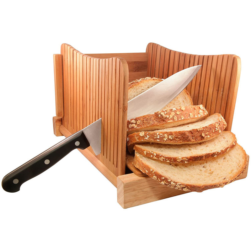 Dbtech Bamboo Wood Compact Foldable Bread Slicer