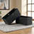 Ikeda 2-Piece Foldable Fabric Basket Set in Black, 9.94'' H X 22.89'' W X 10.03'' D-852125351-852125371