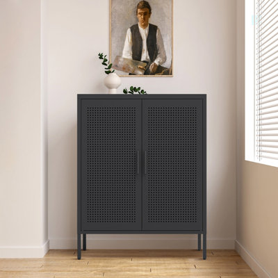 Hayslee 2-Door Heavy-Duty Metal Storage Cabinet - No Lock Design, 2 Adjustable Shelves (180 lbs Each), Steel File Cabinet for Home Office, Garage & Gy by Ebern Designs